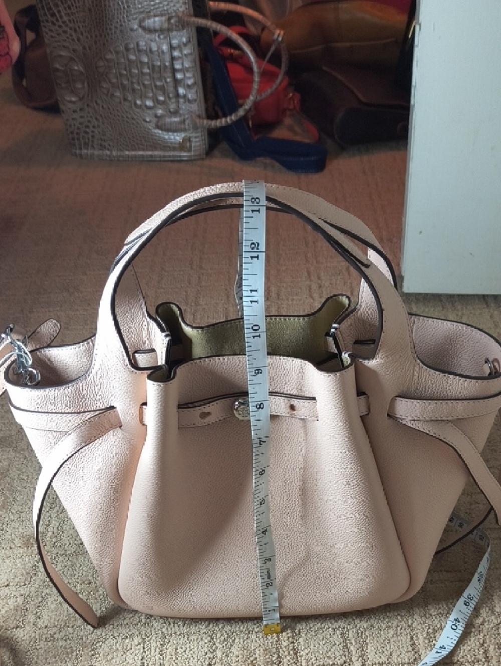 Tory Burch Small Romy Tote In Blush Pink - Picture 10 of 11